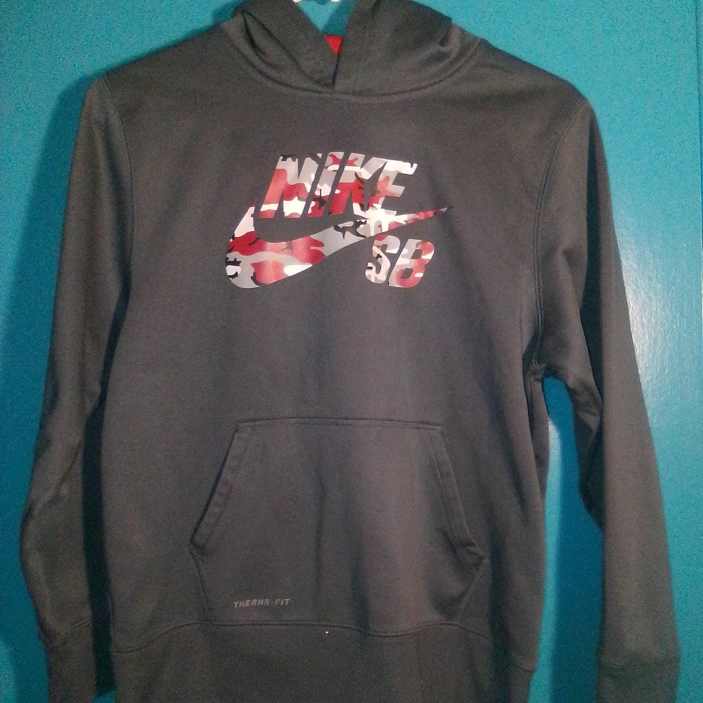 Nike Black and Red Hoodie
